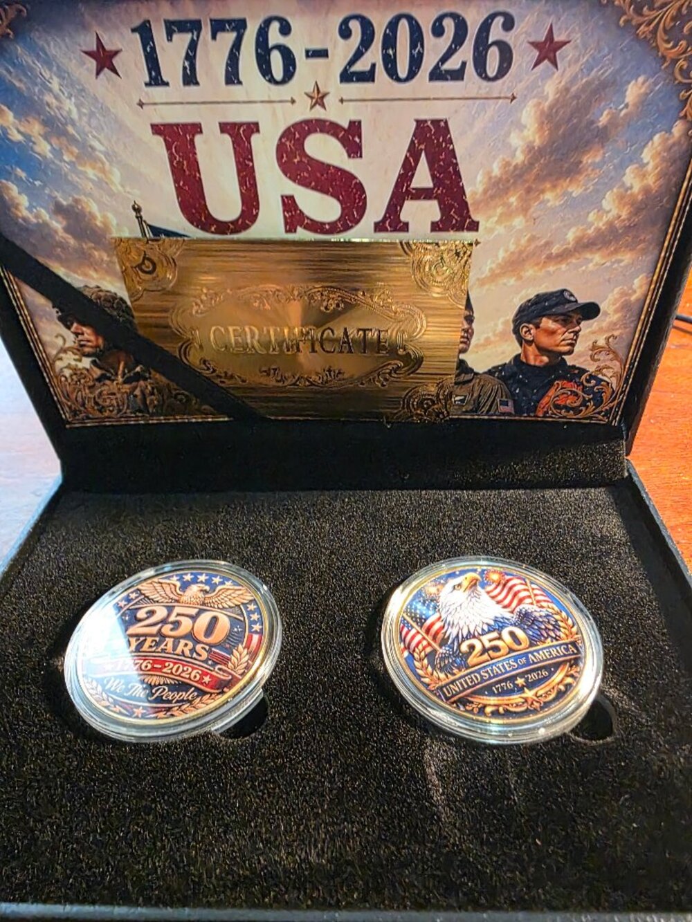 AMERICA 250TH ANNIVERSARY COIN SET OF 2PCS
